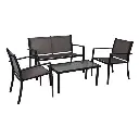 MaxxGarden Loungeset - 4-Persoons Zithoek - Textileen staal Tuinset