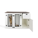 MaxxPet Houten Hondenbench 111x60x75cm - Wit-Walnoot