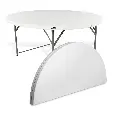 MaxxGarden Vouwtafel - Opvouwbare ronde tuin tafel - 154x74 cm - Wit