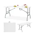 MaxxGarden Vouwtafel - Tuintafel - 152x70x74 cm - Wit