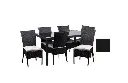 Tuinset - rattan - 6 persoons - zwart