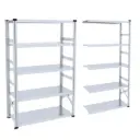 Metalsistem legbordstelling – 6 m lengte, 60 cm diep, 244 cm hoog