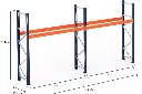 Mecalux Palletstelling gebruikt 7,7m – Leggers 370cm – 250cm hoog – Magazijnstelling