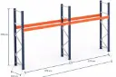 Mecalux palletstelling met liggers 370cm en hoogte 250cm enkel niveau   