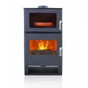 MaxxHome Moderne houtkachel met oven - 9 kW - 53x42x100cm - Geschikt voor ruimtes tot 200 m³ - zwart