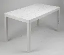 Dmora tuintafel Vasto, rechthoekig tafelblad, voor binnen en buiten, 138x78x72 cm, wit