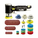 Air Orbital pneumatisch excenterschuurmachine en polijstset met 1", 2" en 3" polijst- en poetszolen
