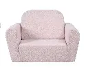 DGBAOBEI kinderslaapbank, 2-in-1 uitklapbare kinderbank van teddyfluweel, schuimrubberen kinderbank voor 0–4 jaar, peuterfauteuil voor jongens en meisjes (roze)