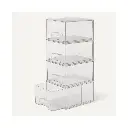 Amazon Basics stapelbare opberglades van kunststof, make-uporganizer, transparant, 19,1 × 15,2 × 11,4 cm, set van 4