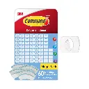 Command bevestigingshaken, set van 60 transparante mini-haken en 68 kleine kleefstrips – voor het ophangen van lichtslingers en decoratie, bevestiging zonder schade