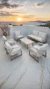 Luxe Loungeset aluminium met weersbestendige kussens 6 persoons