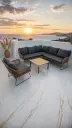 Luxe Loungeset aluminium met weersbestendige kussens 6 persoons