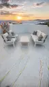 Luxe Loungeset aluminium met weersbestendige kussens 5 persoons