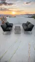 Luxe Loungeset aluminium met weersbestendige kussens 5 persoons