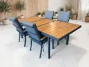 Luxe tuinset aluminium met weersbestendige kussens en uittrekbare tafel 176/225 x 106cm
