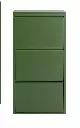 Kare Design Schoenenkast Caruso, olijfgroen, 104×50×15 cm, schoenenrek, 3 kleppen, voor 6 paar schoenen, staal