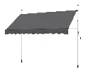 Yaheetech Handbediend knikarmscherm 300 cm met zwengel, uitschuifbaar zonnescherm, verstelbaar, zonder boren, voor balkon, terras en tuin