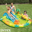 Intex 57166NP kleine speelplaats Dino, opblaasbare speelplaats met dinosaurusmotief, meerkleurig