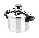 MONIX Classica Traditionele Snelkookpan van 6 liter, roestvrij staal, 22 cm, grijze kleur