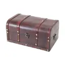 HMF Schatkist van Hout, Kleine Schatkist met Vintage Metalen Sluiting voor Kinderverjaardag, Bruiloft of Jubileum | 30x20x15cm