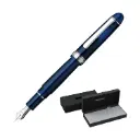 PLATINUM Japanse Vulpen #3776 Century Rhodium Chartres Blue EF/Blauw/0,24-0,28 mm/Handgemaakt/14 Karaats Gouden Pen