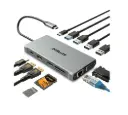 USB-C Hub, SUTOUG Dockingstation, 12-in-1 Adapter Dongle met Dubbele HDMI 4K VGA 1080P 1000Mbps 