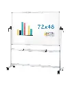 VIZ-PRO Magnetisch Whiteboard Verrijdbaar Dubbelzijdig, 180 x 120 cm