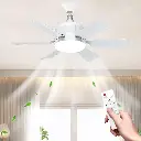 MeoYlaery LED Plafondventilator E27 met Licht en Afstandsbediening, 46 cm, 3 Snelheden, 3 Kleuren