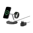 Belkin BoostCharge 3-in-1 Oplader met Qi2, oplaadstation compatibel met MagSafe, iPhone, Air, Pixelsnap, Apple Watch en AirPods