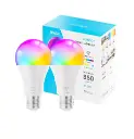 UPXNBOR Slimme Gloeilamp E27 LED RGBWW WiFi Lamp, 9W, 2 Stuks
