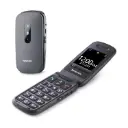 Panasonic KX-TU446EXG mobiele telefoon voor senioren, klaptelefoon zonder contract (SOS-noodoproepknop, schokbestendig, spraakversterker, aparte grote toetsen, groot lettertype en