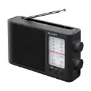 Sony ICF-506 Draagbare robuuste analoge radio (retro design, vol geluid, AC-voeding of batterijvoeding, draaggreep) zwart