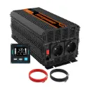 Edecoa-omvormer 12 V 220 V 3000 W stroomomvormer 12 V 230 V met afstandsbediening 2 x USB-gemodificeerde golftransformator met galvanisch isolatiesysteem (2e generatie)