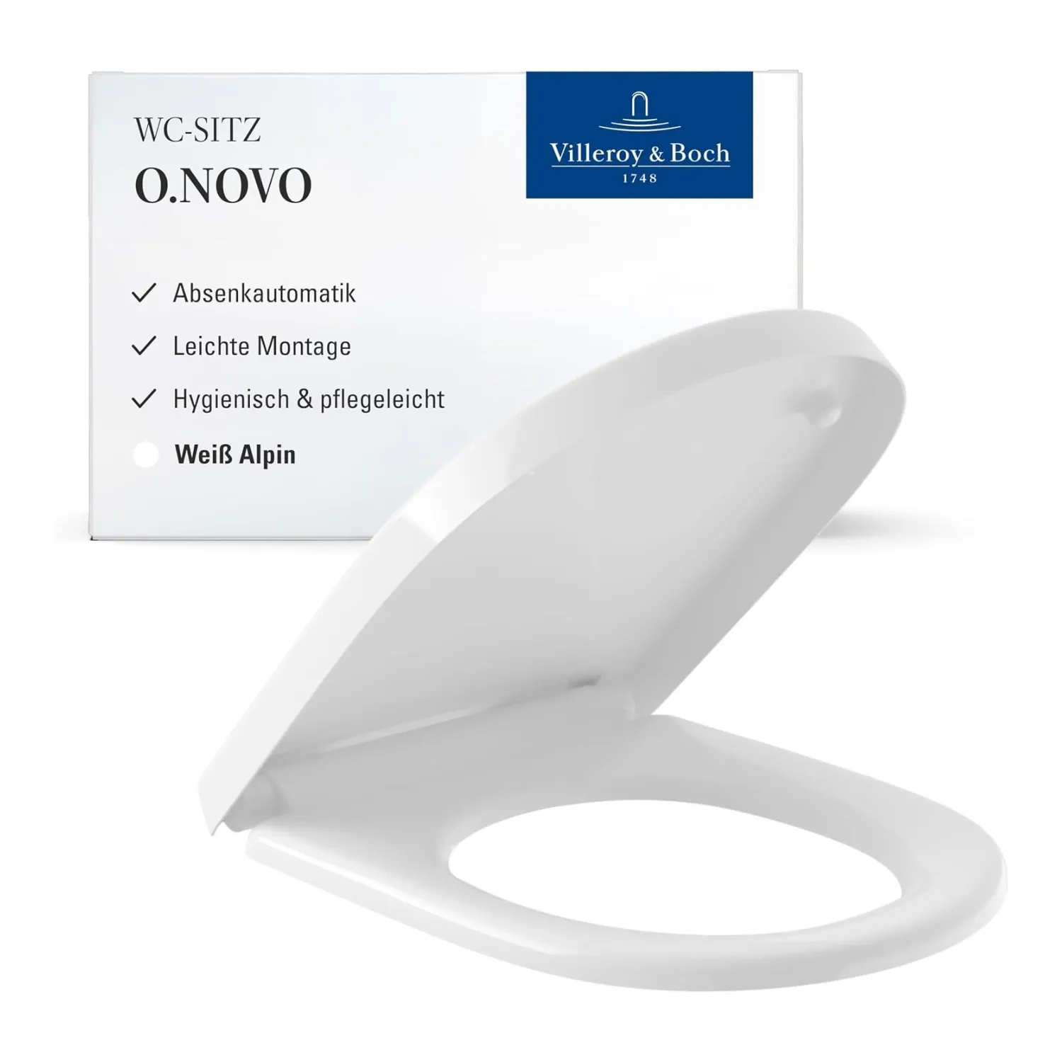 Villeroy & Boch O.novo wc-bril softclose D-vorm, wit alpin