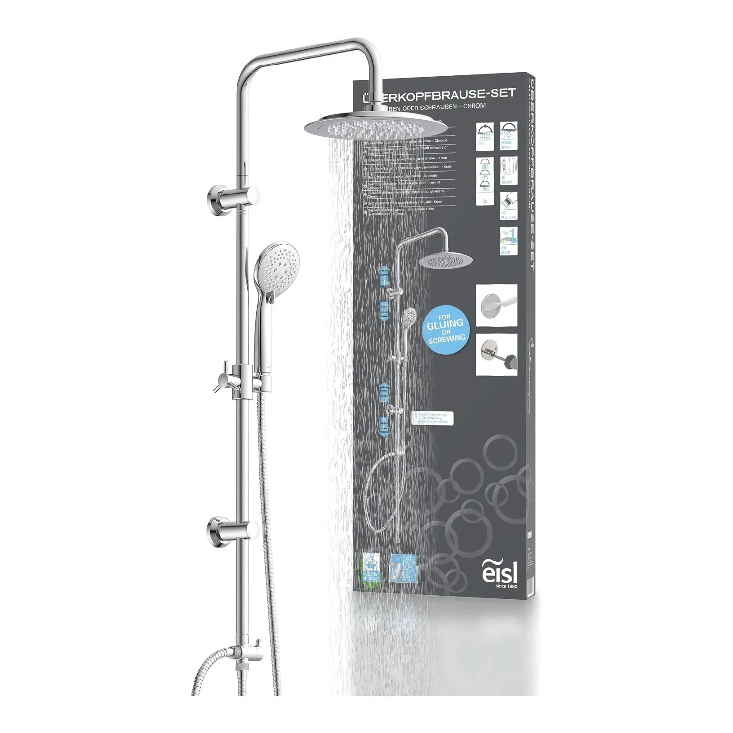 EISL DX12009 douchesysteem zonder boren en zonder kraan