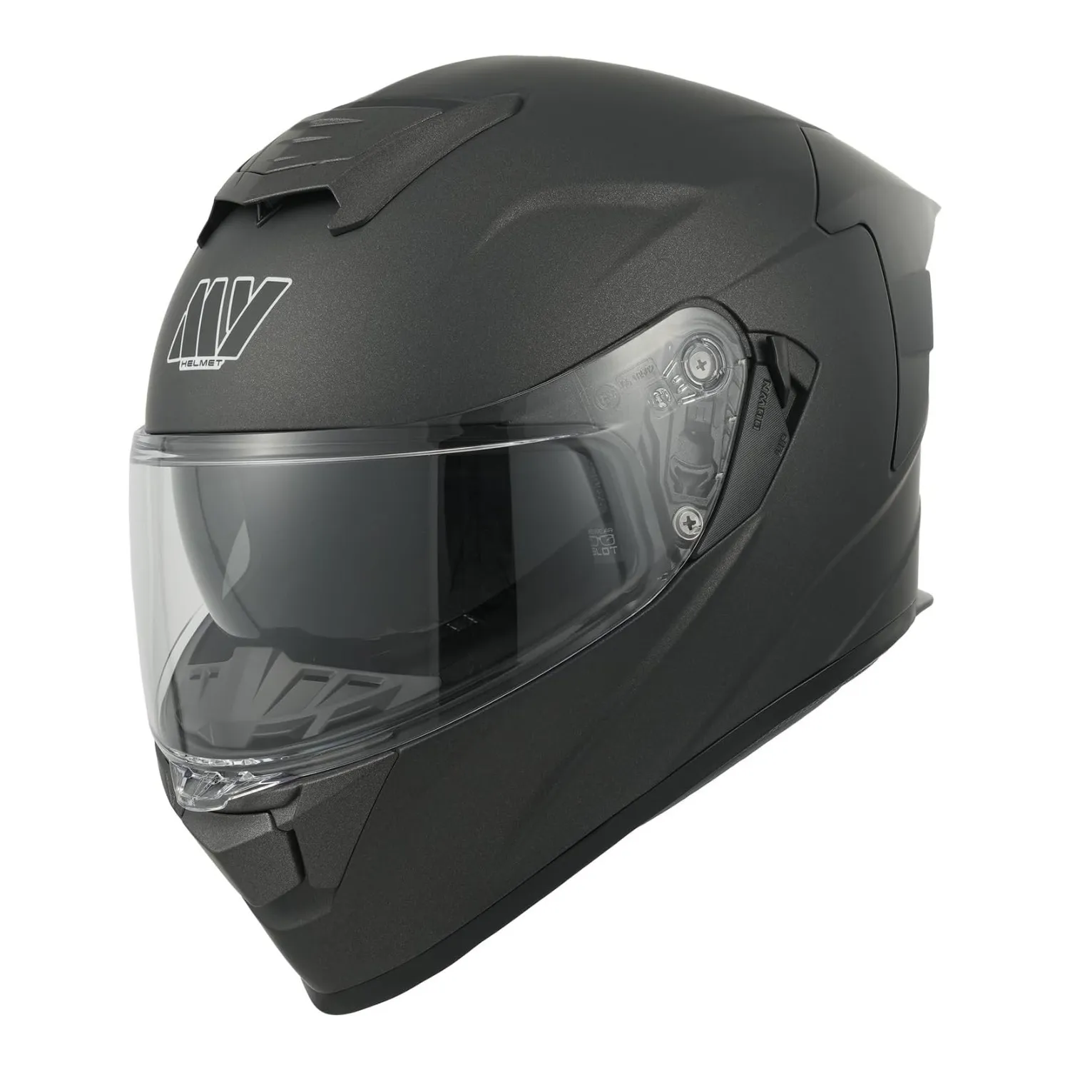 MY-936 integraalhelm ECE 22.06 zonneklep maat M mat titanium