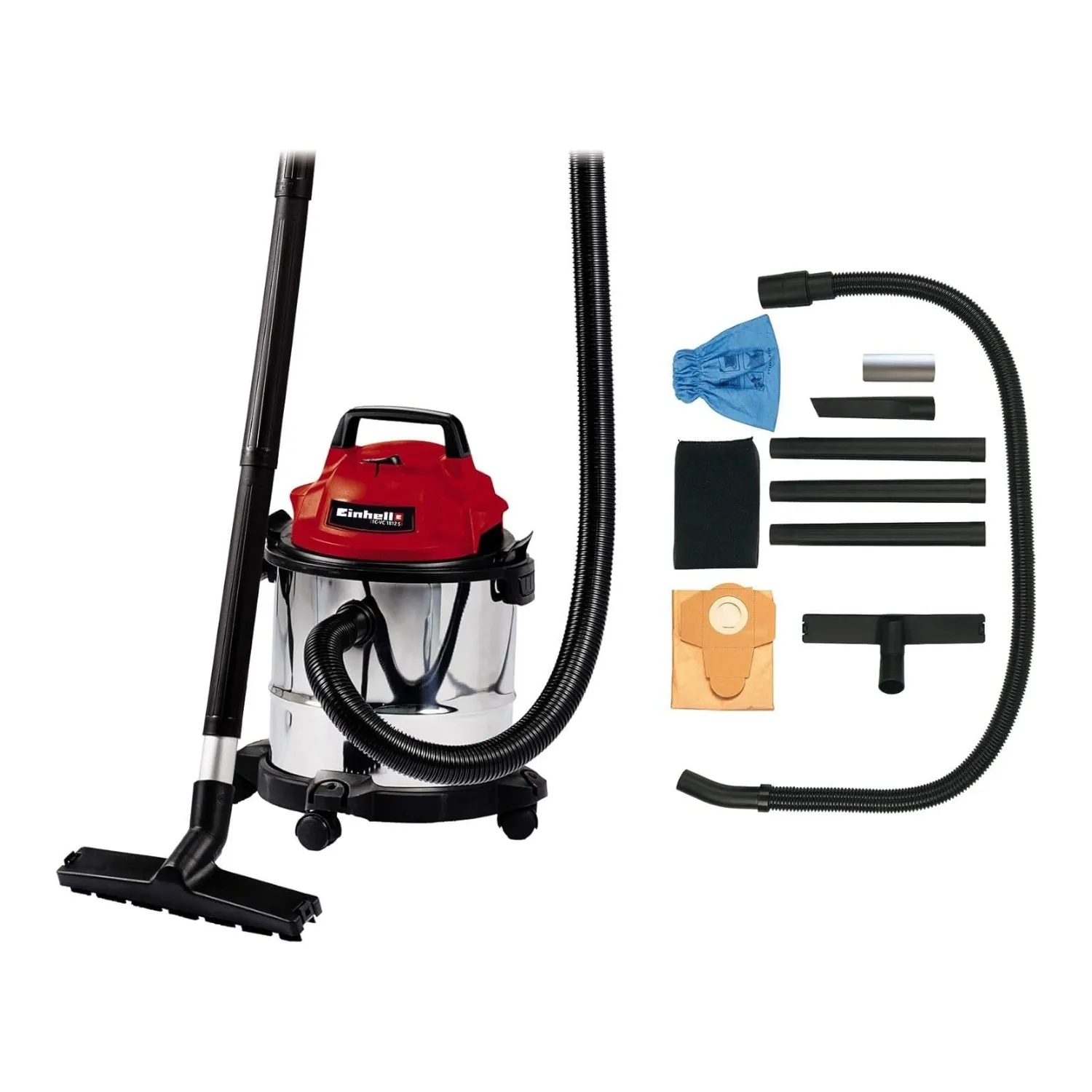 Einhell TC-VC 1812 S nat- en droogzuiger 1250W 12 l rvs