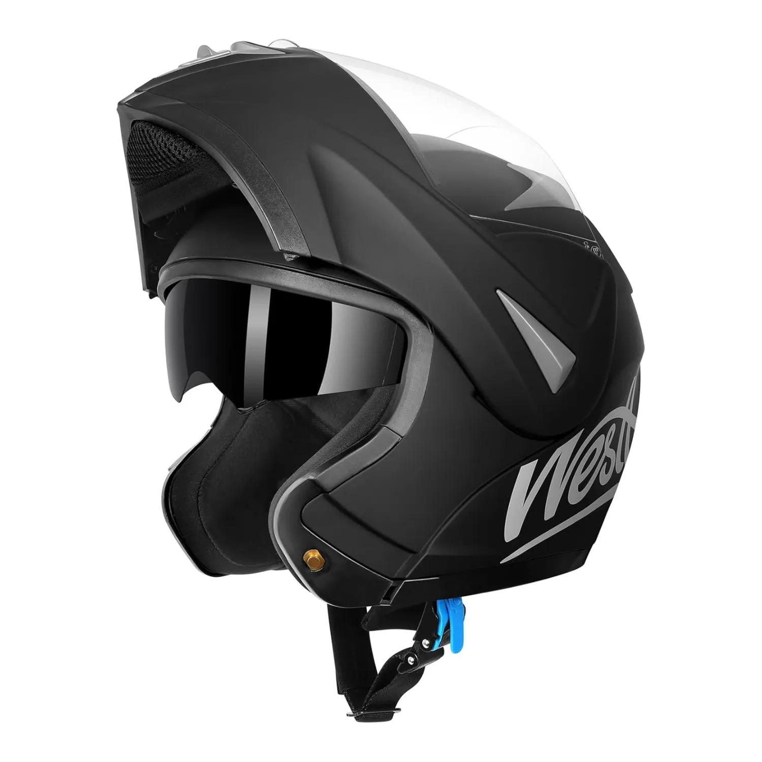 Westt Torque klaphelm ECE 22.06 zonneklep maat S zwart