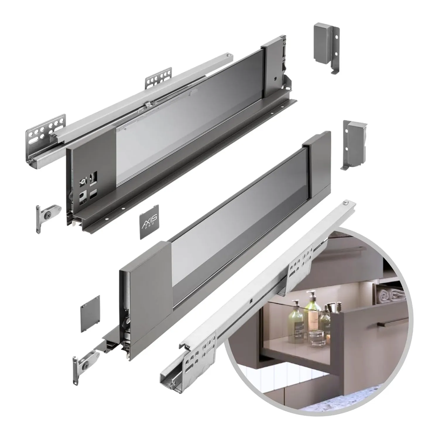 GTV AXIS PRO ladesysteem glas softclose 550 mm antraciet
