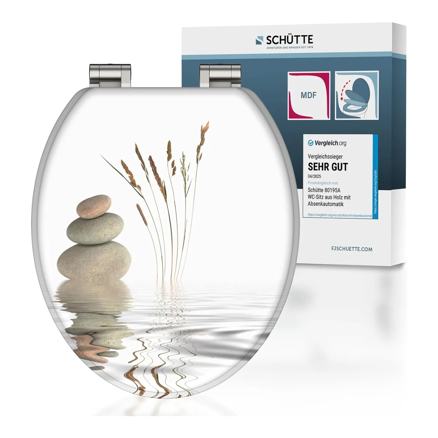SCHÜTTE Balance wc-bril met softclose, hout, Wellness-motief