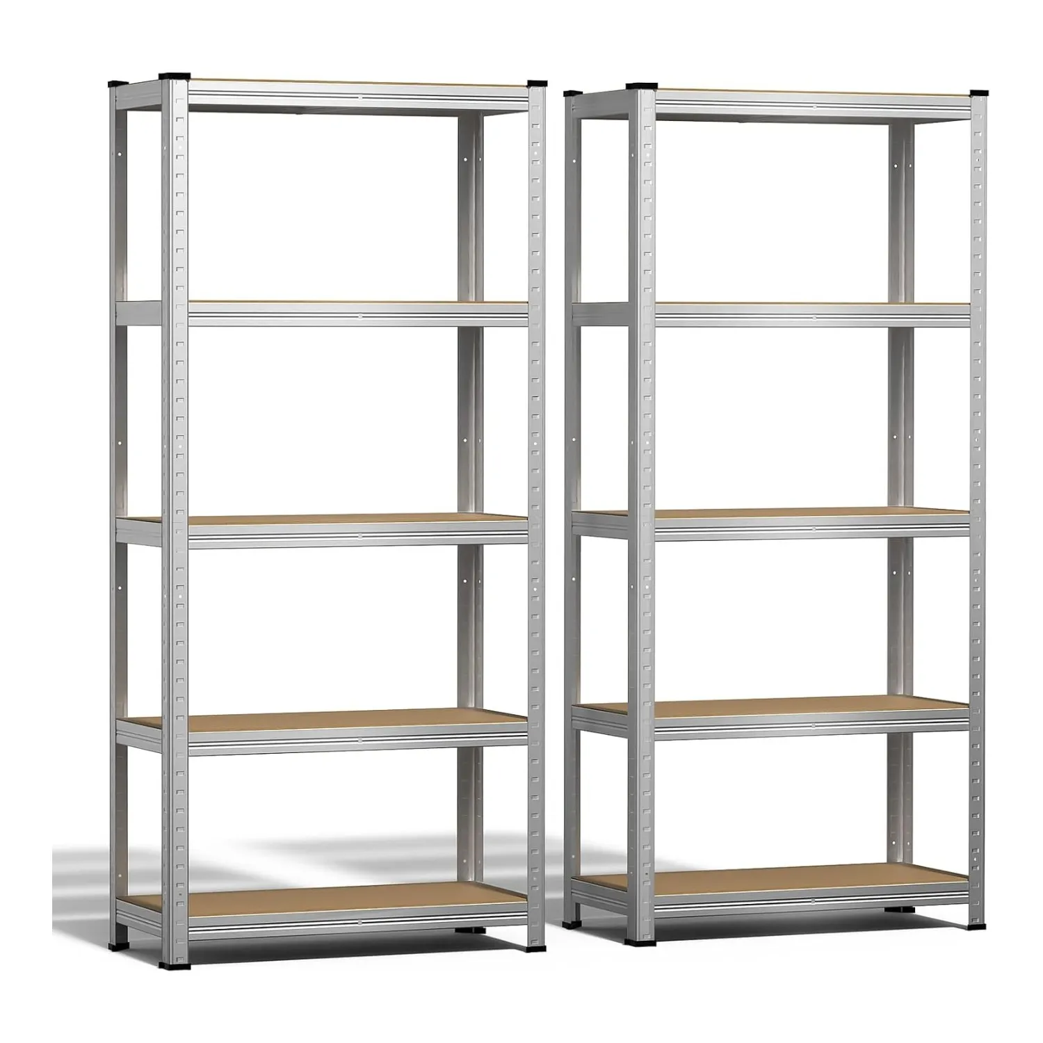 VOUNOT stellingkast 70x30x150 cm 5 planken 875 kg, set van 2