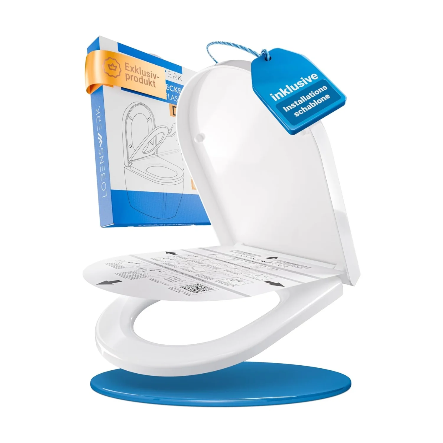 LOBENSWERK 96037 wc-bril D-vorm lang softclose duroplast wit
