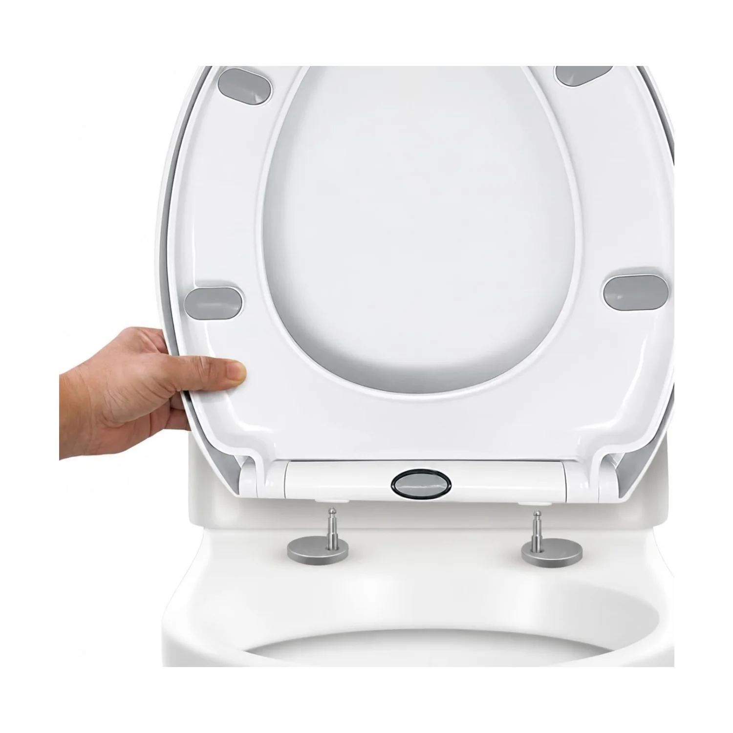 CUQOO wc-bril ovaal softclose wit, snelsluiting