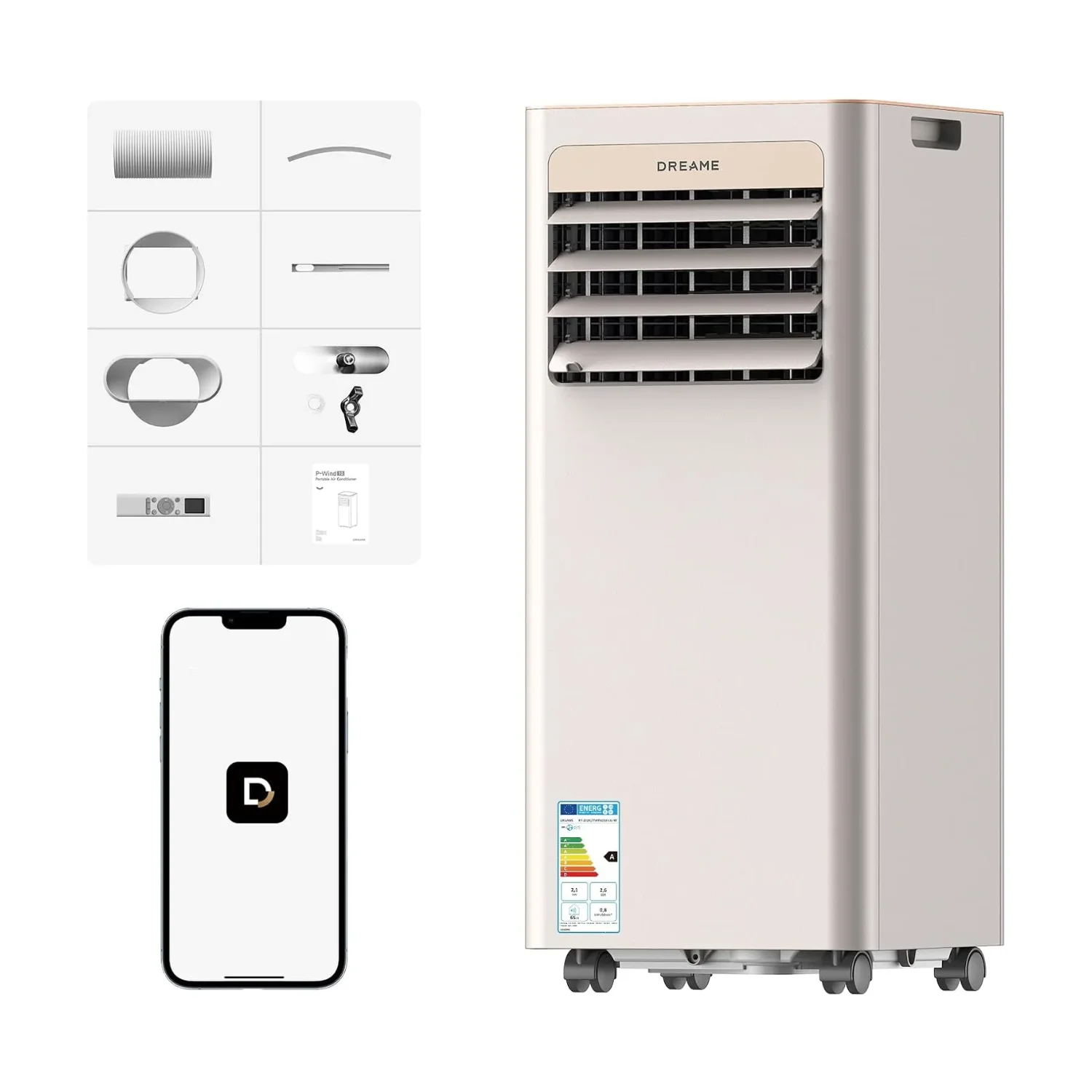 DREAME P-Wind10 mobiele airco 9000 BTU 3-in-1 wifi