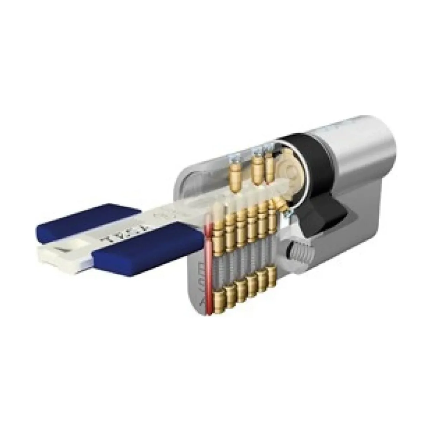 tesa TX80 europrofielcilinder 30x50 mm vernikkeld lange nok