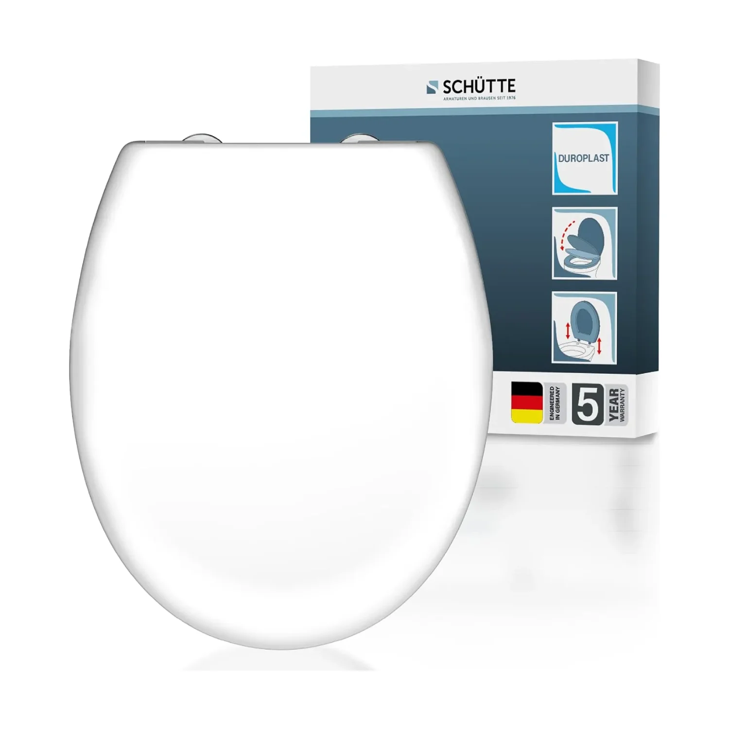 SCHÜTTE ovale toiletbril softclose duroplast wit DIY-montage