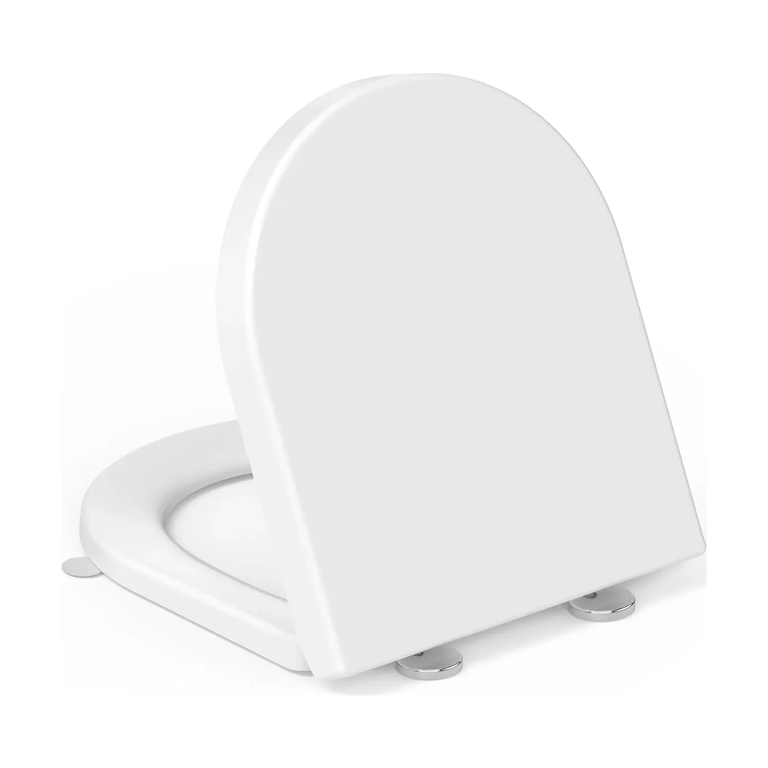 YEAUPE PRO toiletbril D-vorm kort softclose 42,5x36,3 cm wit