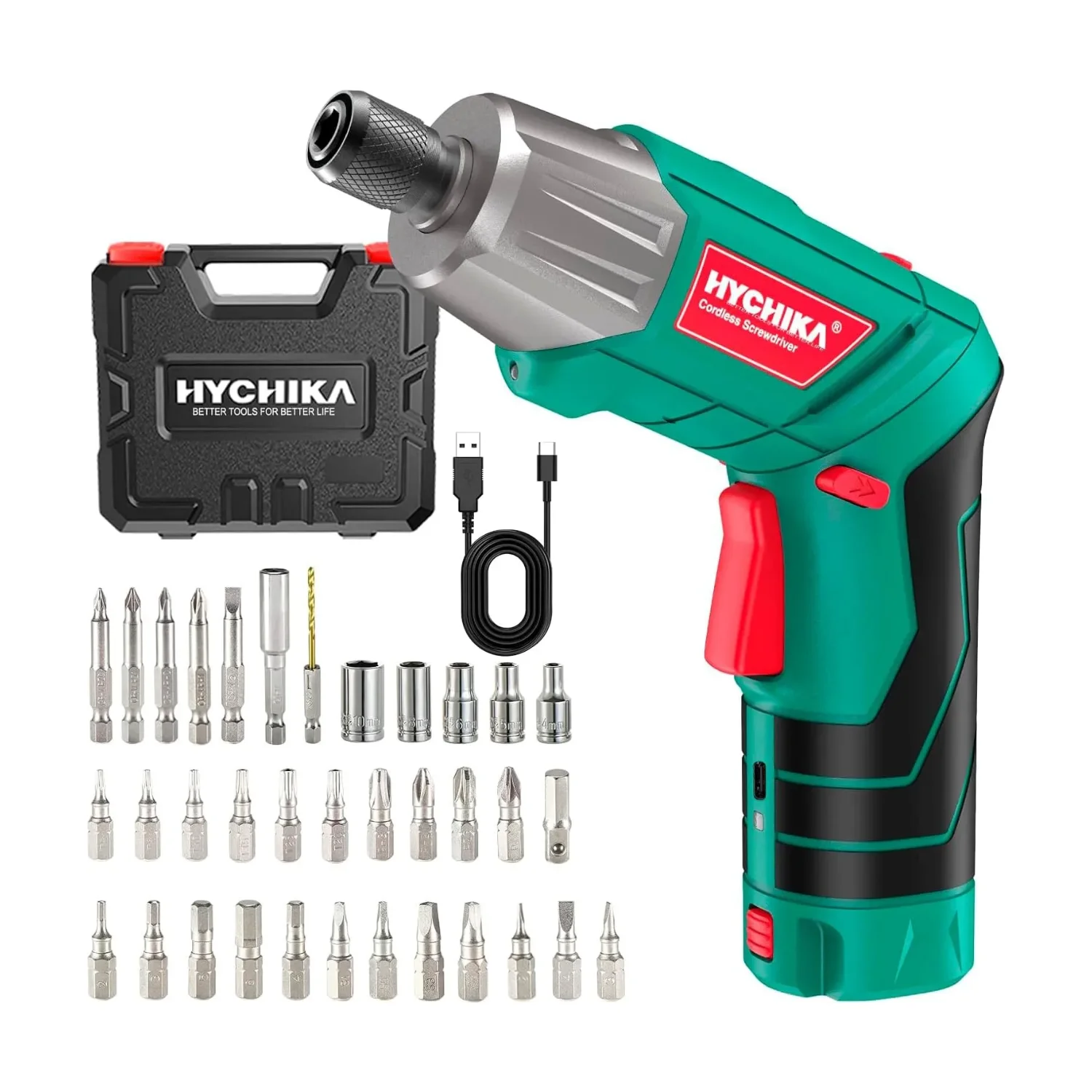 HYCHIKA accuschroevendraaier 3,6V 2000 mAh 6 Nm met LED