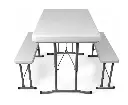MaxxGarden  Opvouwbare Picknicktafel - Biertafel met banken - Vouwtafel + 2 vouwbare zitbanken - Wit - 105 cm