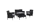 MaxxGarden Rattan loungeset Jamaica - Design wicker tuinset - Zwart
